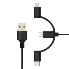 Moki 3 In 1 Microusb Type-c Lightning To Usb-a Syncharge Cable 1m image