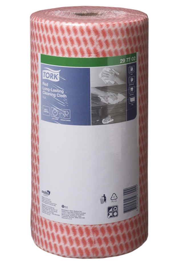 Tork Red Long-Lasting Cleaning Cloth Premium Heavy Duty 90 Sheets Per Roll