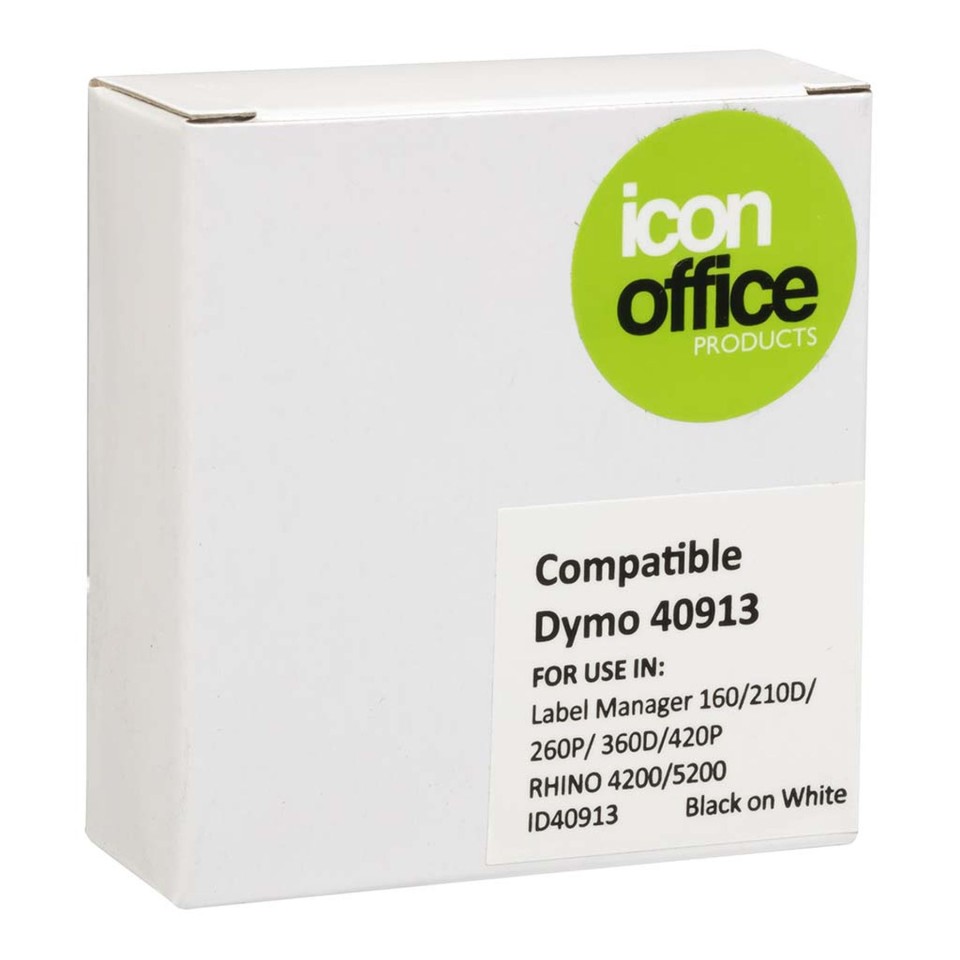 Icon Compatible D1 Label Tape Black On White 9mmx7m