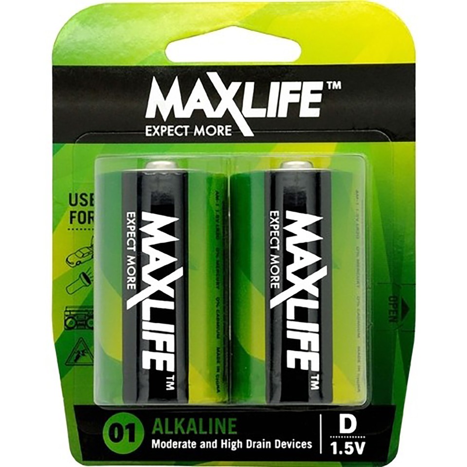 Battery Maxlife D Alkaline Each