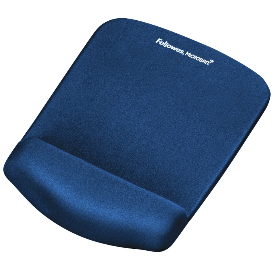 Fellowes PlushTouch Mouse Pad Wrist Wrist Microban Protection Blue