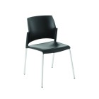 Eden Spring Chair 4-Leg Chrome Frame Black image