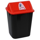 Italplast Landfill Waste Separation Bin 32L Black Bin Red Lid image