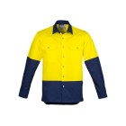 Syzmik Day Only Industrial Shirt Yellow/Navy 3XL L/S image