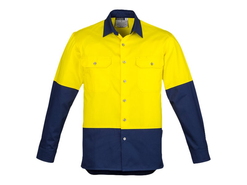 Syzmik Hi Vis Lightweight Spliced Industrial Shirt Yellow 5XL