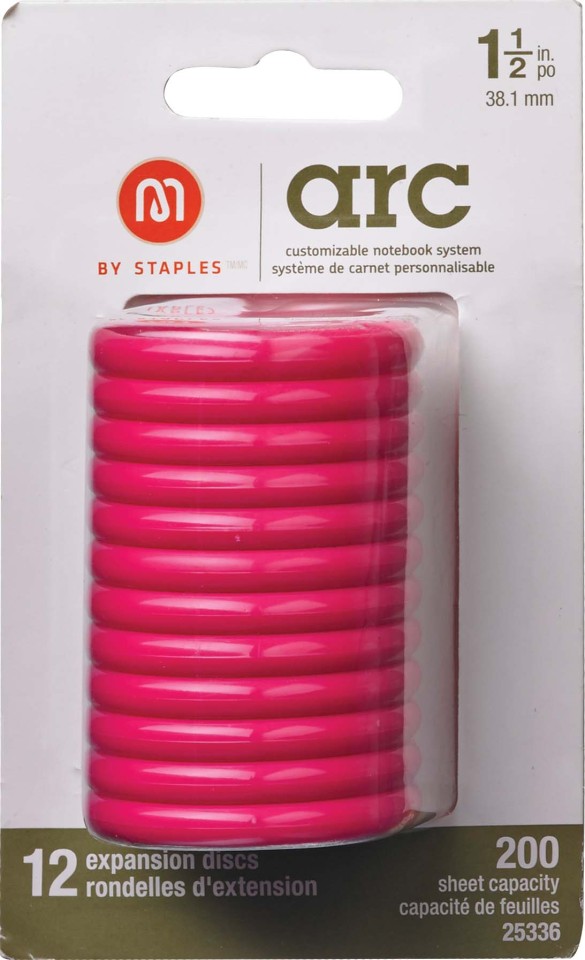 Arc System 38mm Rings Notebook Expansion Disc Pink 12/pack