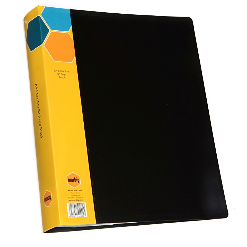Marbig Display Book Non Refillable 80 Pocket A4 Black