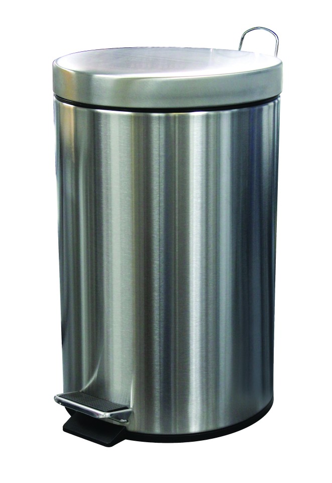 Compass 12l Round Stainless Steel Pedal Bin