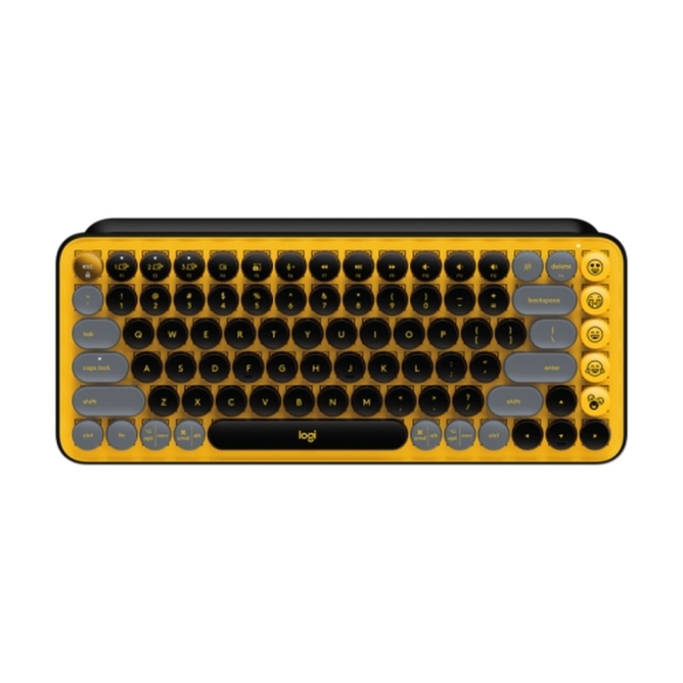 Logitech Pop Keys Wireless Mechanical Keyboard With Emoji Blast Yellow