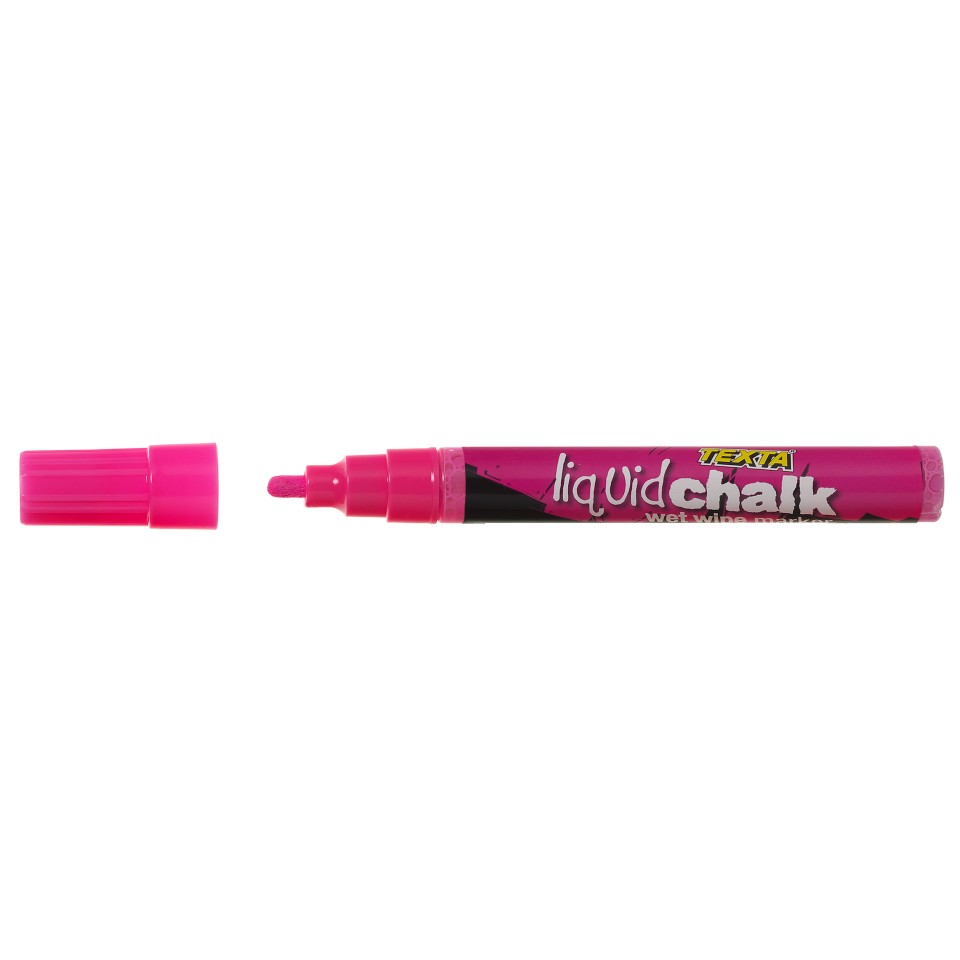 Texta Liquid Chalk Marker Wet-Wipe Bullet Tip 4-5.0mm Pink