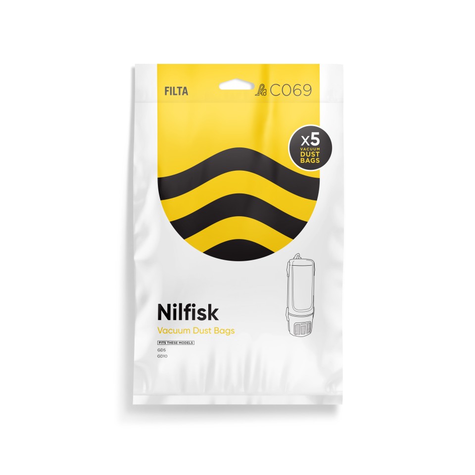 Nilfisk GD5 and GD10 Vacuum Bag Pack of 5