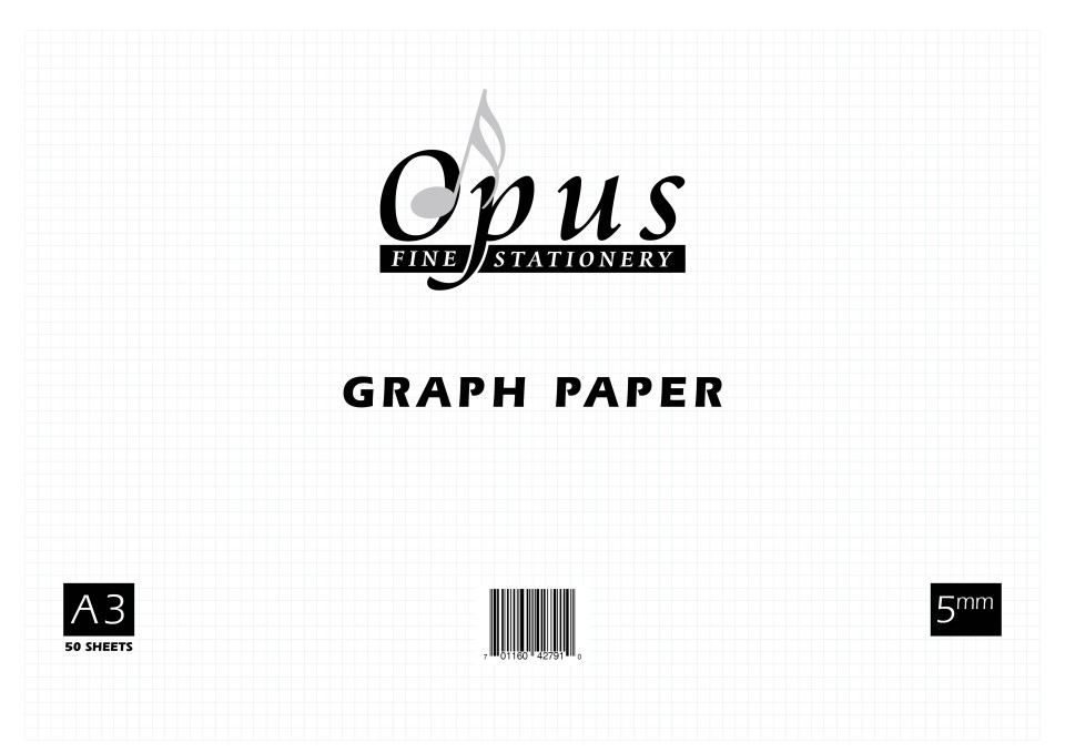 Opus Graph Paper Pad A3 5mm 50 Leaf 70gsm
