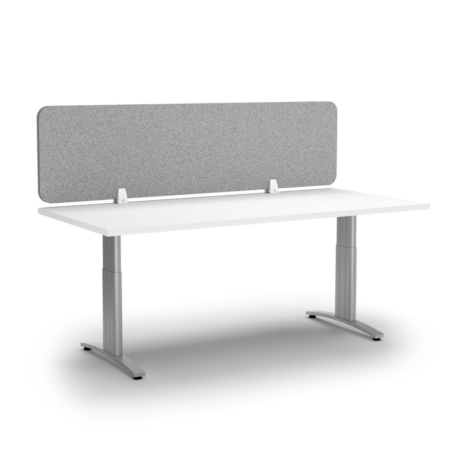 Desk Screen 1500Wx400H Dark Silver Grey