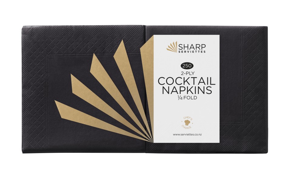 Sharp Cocktail Napkin 2 Ply 4 Fold Carton of 3000