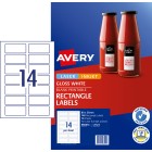 Avery Glossy Rectangle Labels 80 x 35 mm 140 Labels (980014 / L7123) image