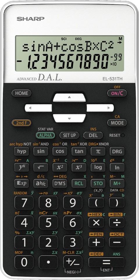 Sharp Scientific Calculator With Cover EL-531THBWH