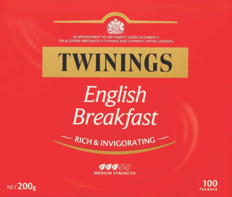Twinings English Breakfast Tagged Tea Bags Box 100