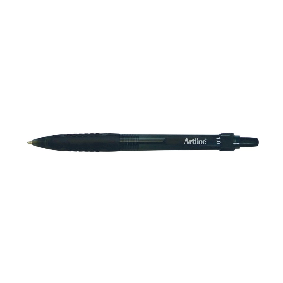 Artline Ikonic Grip Ballpoint Pen Retractable 1.0mm Black Box 50