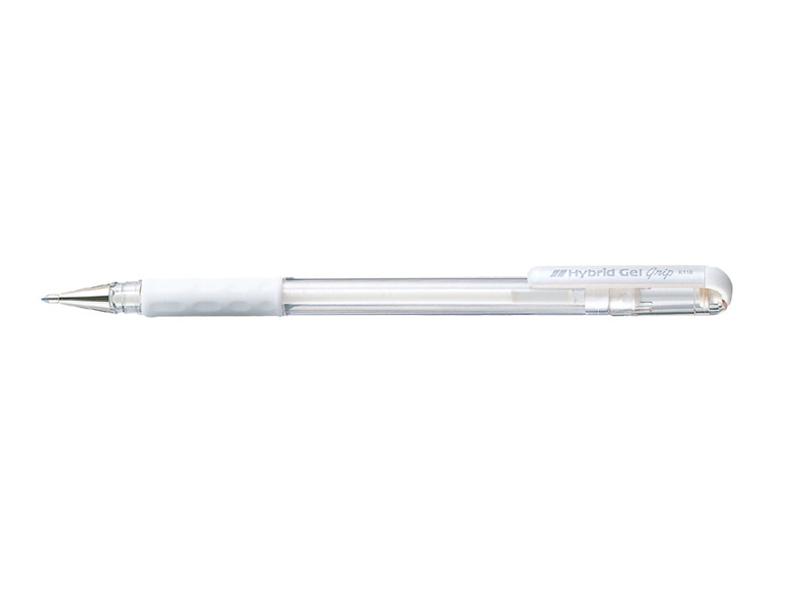 Pentel K118 Hybrid Gel Grip Rollerball Pen 0.8mm White
