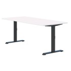 Summit II Fixed Height Desk 1200 L x 700 D Snowdrift Top with Black Frame image