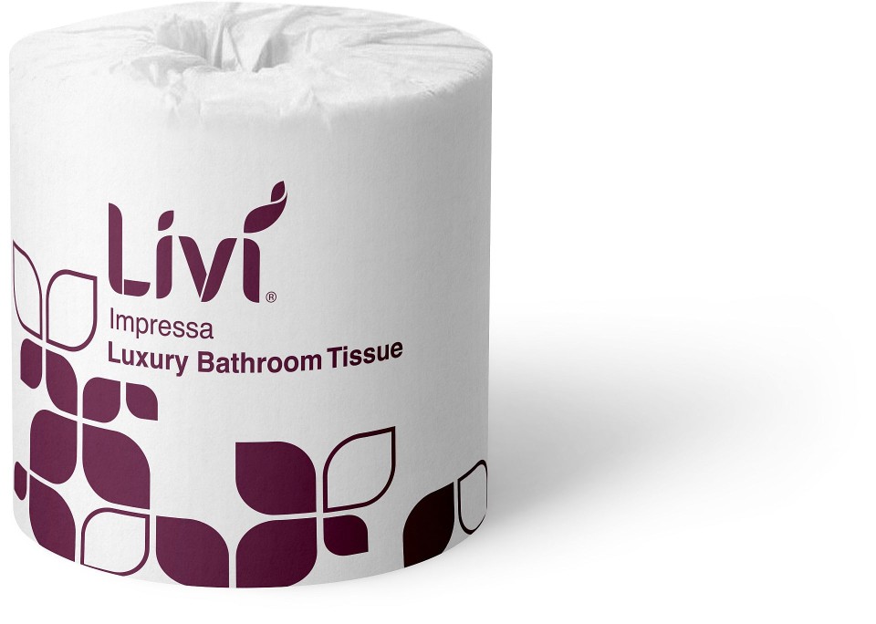 Livi Impressa 3005 Luxury Embossed Toilet Tissue 3 Ply 225 Sheets per roll White Carton of 48