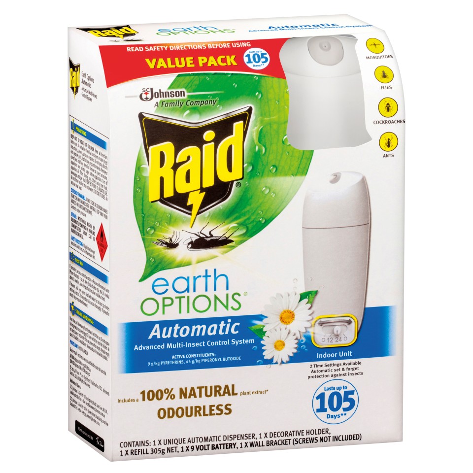 Raid Earth Options Automatic Advanced Multi Insect Control System Unit White 305g
