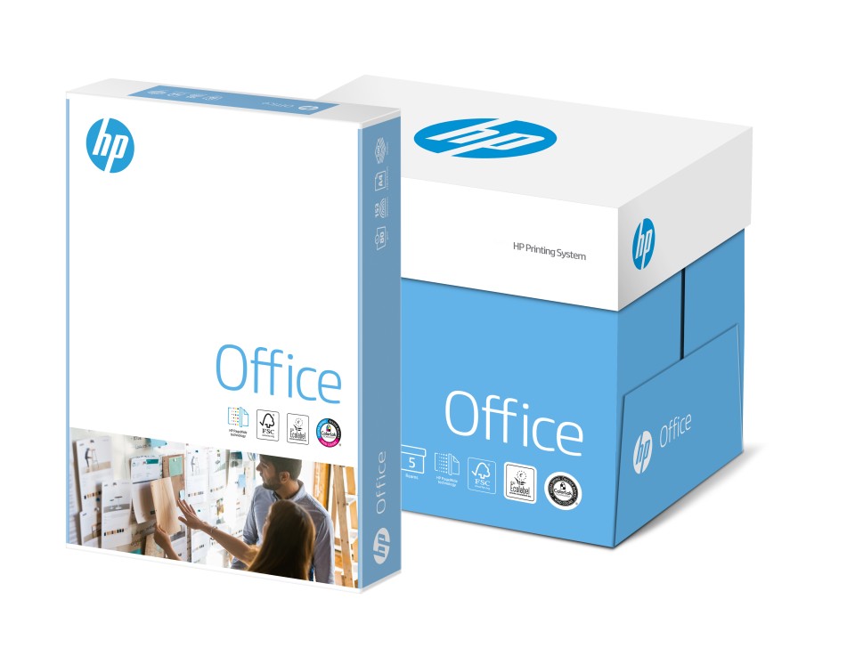 HP Office White Copy Paper Recyclable Wrap A4 80gsm (500) Box Of 5