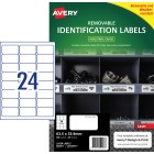 Avery White Heavy Duty Labels Removeable Laser Printers 63.5x33.9mm 24 Per Sheet 480 Labels 959207 image