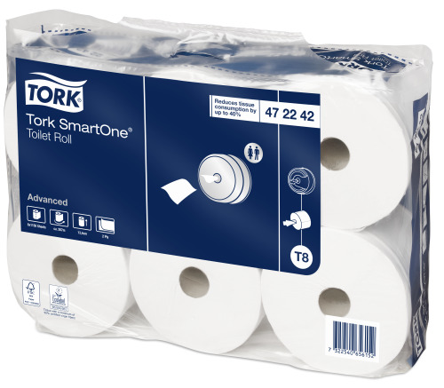 Tork T8 Smartone Toilet Roll 2ply White Case 6