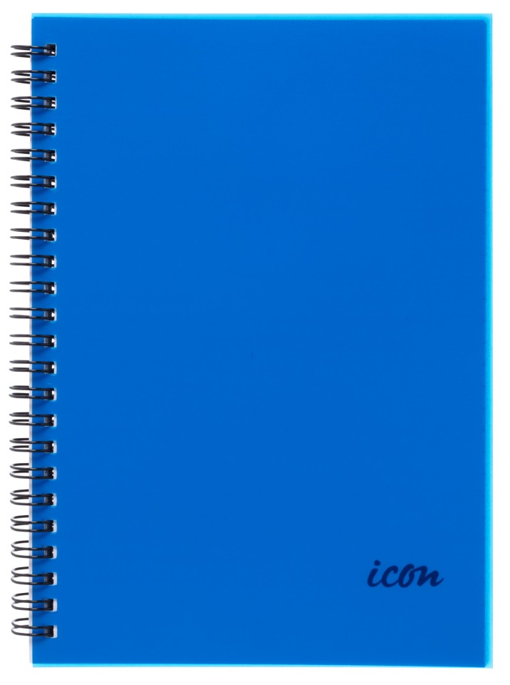 Icon Spiral Notebook Polyprop A5 200 Pages Blue