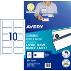 Avery Fabric Print & Divide Badges Labels For Laser Printers 88 X 52mm 150 Labels (982040 / L7428) image