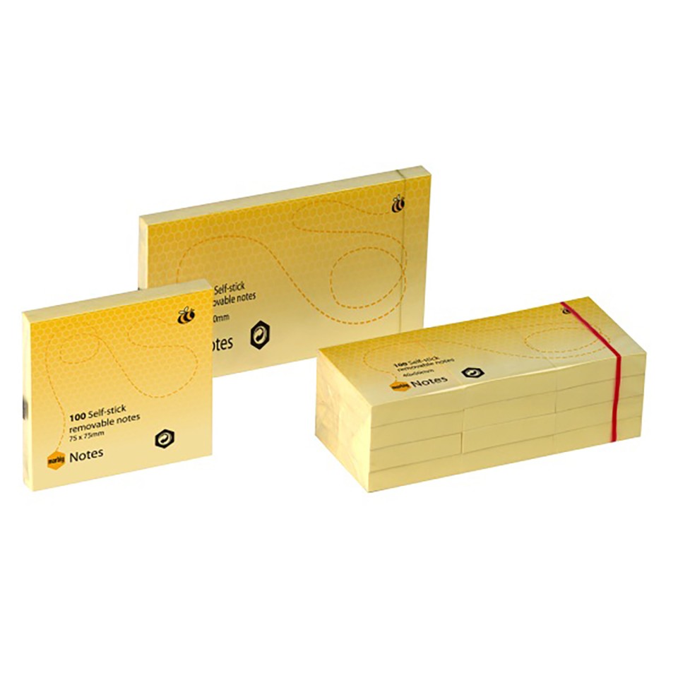 Sticky Note 75x75mm 100 Sheet Yellow