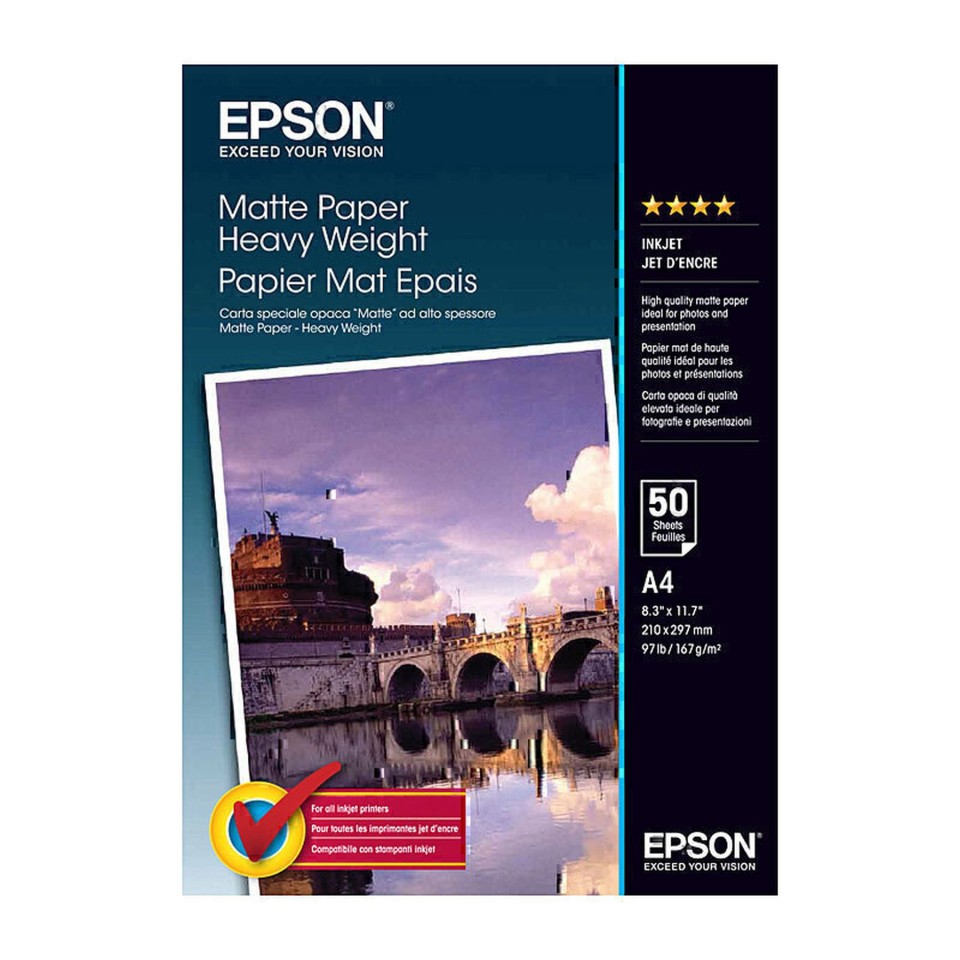 Epsom Photo Paper Inkjet Matte Heavy Weight A4 Pack 50