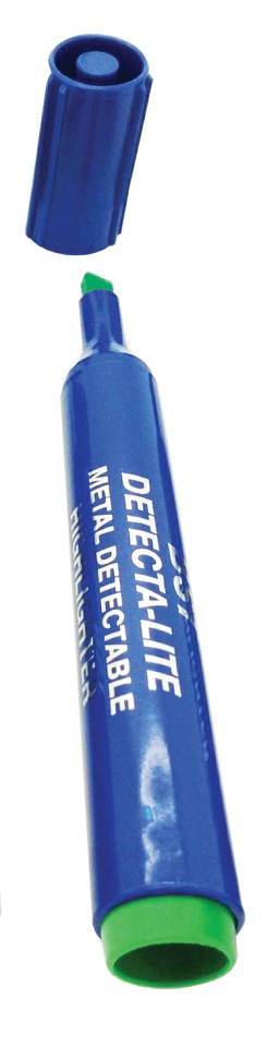 Metal Detectable Highlighter Pen Green Pack 10