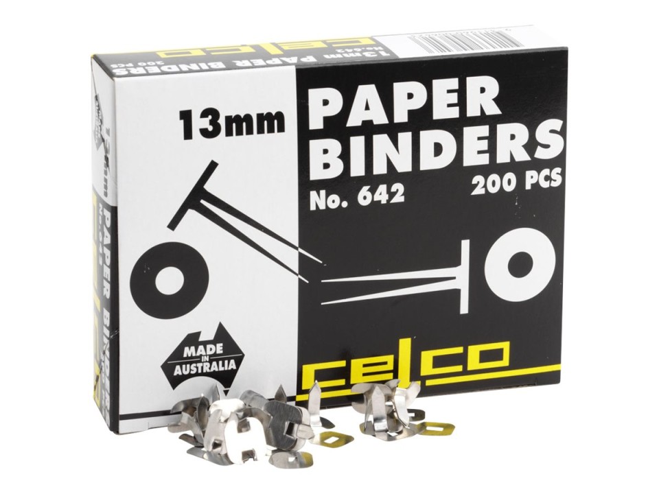 Esselte 642 Paper Binder Steel 13mm Box 200