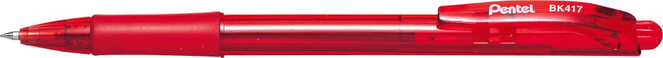 Pentel Wow Ballpoint Pen Retractable 0.7mm BK417 Red Box 12