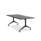 Gravitate Flip Table 1800Wx900D Black Woodgrain Top / Black Frame image