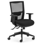 Team Air Task Chair 3 Lever With Arms High Back Black Mesh Black Fabric image