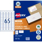 Avery Quick Peel Address Sure Feed Inkjet Printers 38.1 X 21.2mm Pack 1625 Labels (936034 / J8651) image