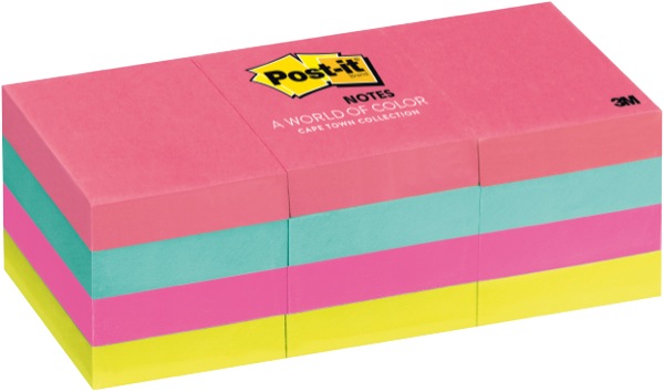 Post-It Super Sticky Notes Cape Town Collection 36 x 48mm Pack 12