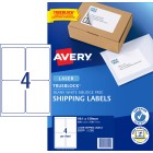 Avery Shipping Labels Trueblock Laser Printer 959030/L7169 99.1x139mm White Pack 400 Labels image