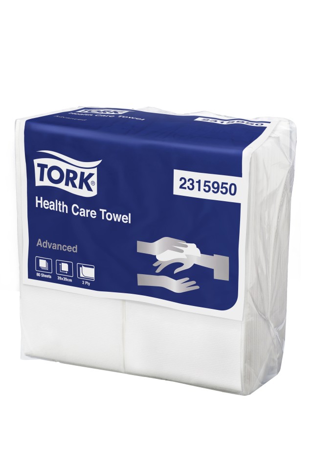 Tork Healthcare Towel 2 Ply White 390x390mm 100 Towels per Pack 2315950 Carton of 10