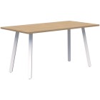 Modella II Cafe Table Angled Leg 1600 X 800mm Classic Oak/white (Quickship) image
