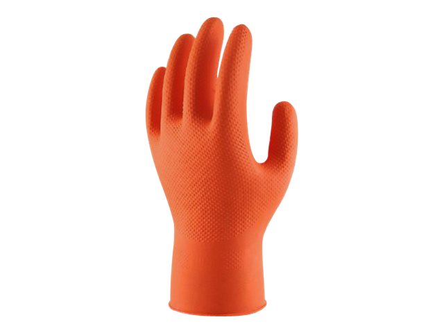Grippaz 246 Nitrile Gloves Orange Medium Pack 50
