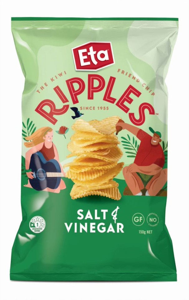Eta Ripple Cut Chips Salt & Vinegar 150g