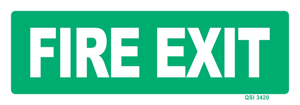 FIRE EXIT Screenprinted Sign 450x180mm