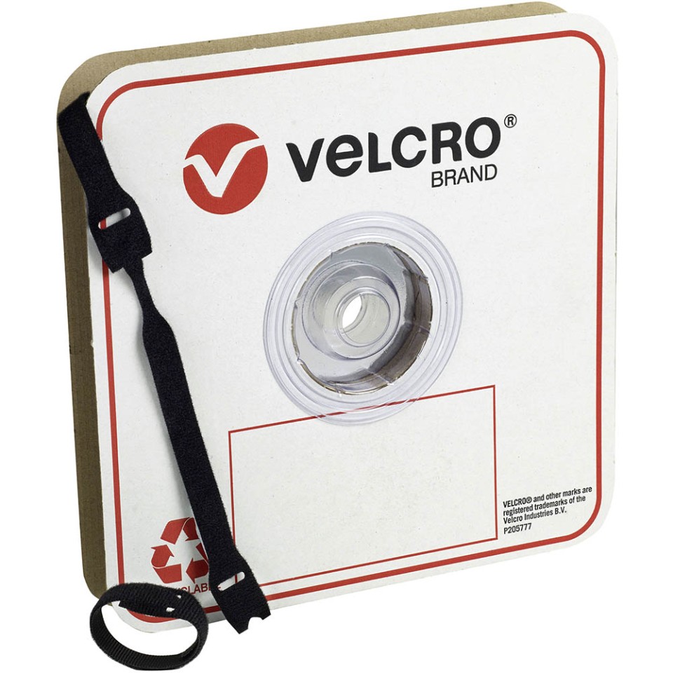 Velcro Brand One-Wrap Adjustable Wrap Black 25x200mm Pack 100