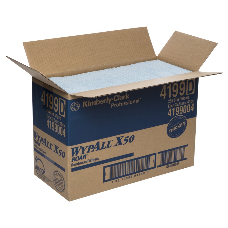 WypAll X50 Reinforced Wipers 4199 Blue Carton of 250
