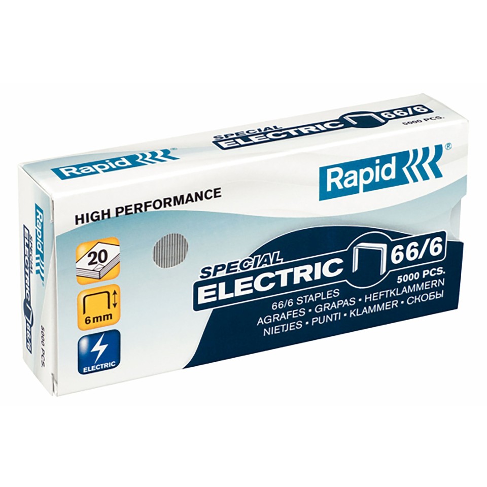 Rapid Staples No. 66/6 For Electric 20 Sheet Box 5000