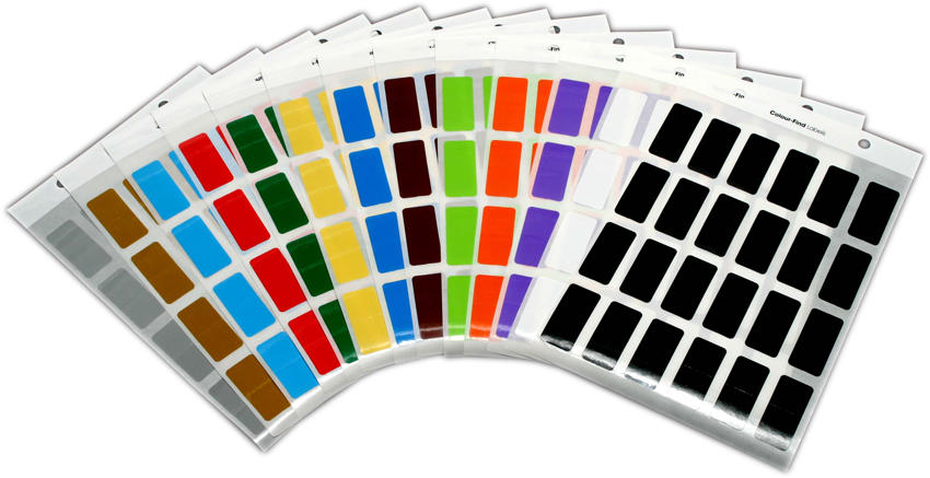 Filecorp ColourFind Lateral File Labels 19mm Colour Black Sheet 48